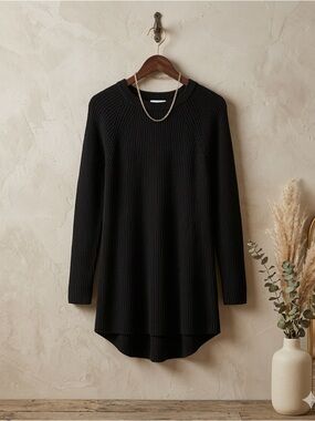 Splendid x Cella Jane Geneva Sweater Dress Medium Black